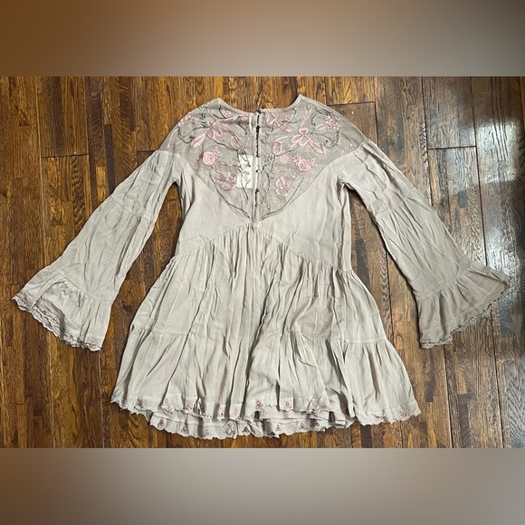 FREE PEOPLE Panama City Beaded Minidress in Mauve Size Small - Picture 8 of 8